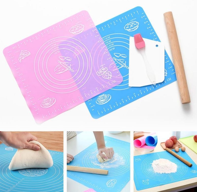 Silicone Dough Kneading Scale Mat Heat Proof Mat Placemat High Temperature Resistant Non-Slip Silicone Mat Baking Accessories - Tuzzut.com Qatar Online Shopping