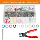 Plier Tools 100 Set 10 Color Metal Sewing Buttons Hollow/Solid Prong Press Studs Snap Fasteners for Installing Clothes Bags - Tuzzut.com Qatar Online Shopping