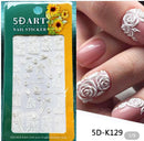 3D French Tips Nail Stickers Shiny Glitter Silver White Sliders Decals Nail Art Decoratios - Tuzzut.com Qatar Online Shopping