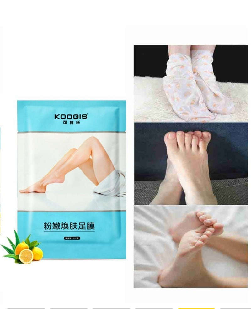 KOOGIS 1pair Greatlizard Lavender Extract Exfoliating Foot Mask, Moisturising Softening Foot Mask, Foot Care Make Up - Tuzzut.com Qatar Online Shopping