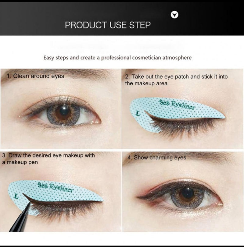 4pcs/set Eyeliner Template Eye Makeup Stencil Eyebrows Eye Shadow Makeup Template Accessories - Tuzzut.com Qatar Online Shopping