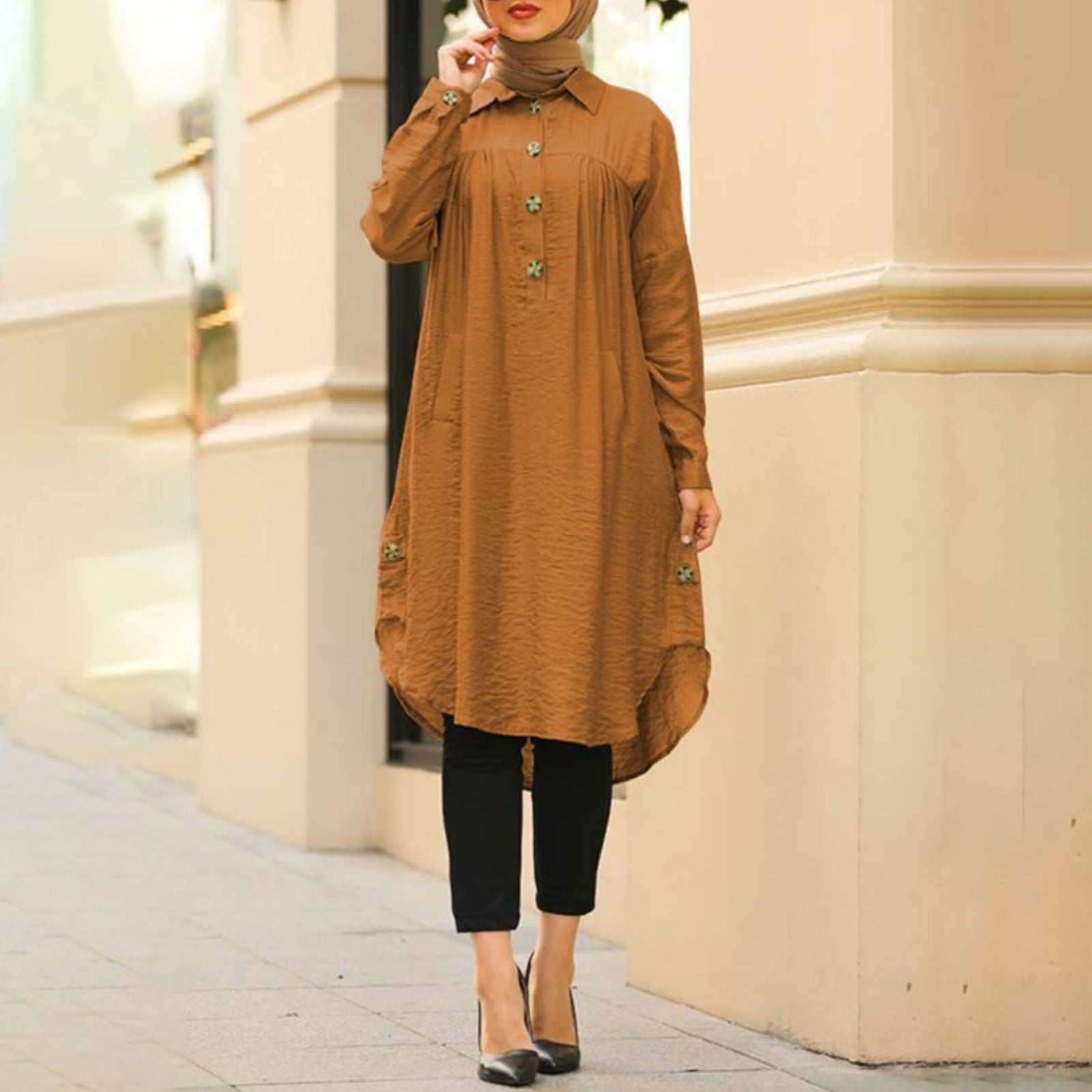 Modest Turkish Style Long Tunic Top - MT200 Modest Turkish Style Long Tunic Top - MT200