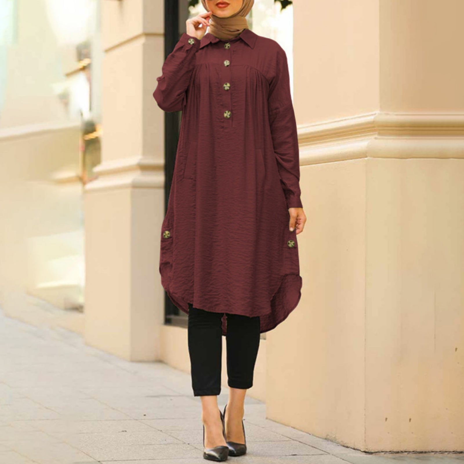 Modest Turkish Style Long Tunic Top - MT200 Modest Turkish Style Long Tunic Top - MT200