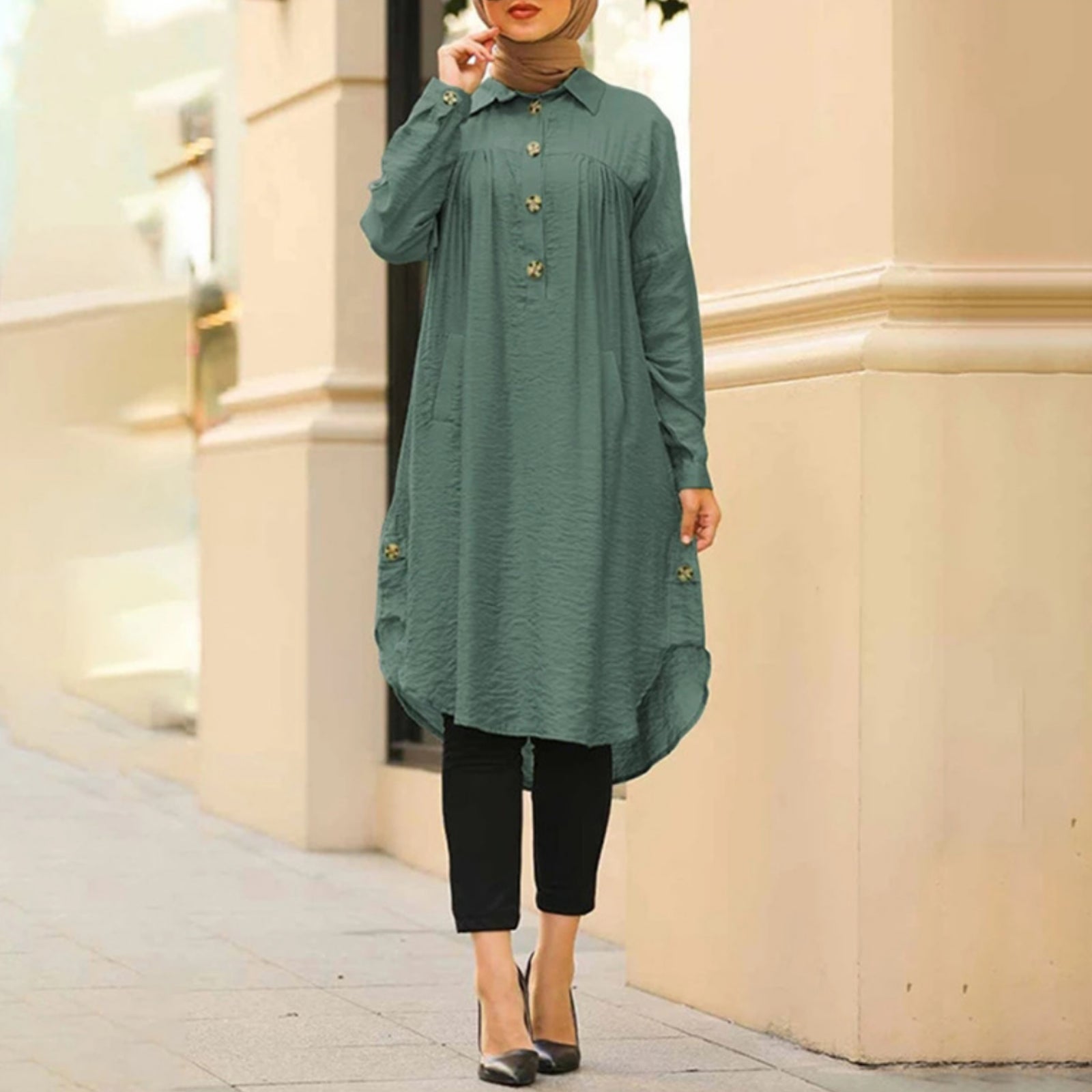 Modest Turkish Style Long Tunic Top - MT200 Modest Turkish Style Long Tunic Top - MT200