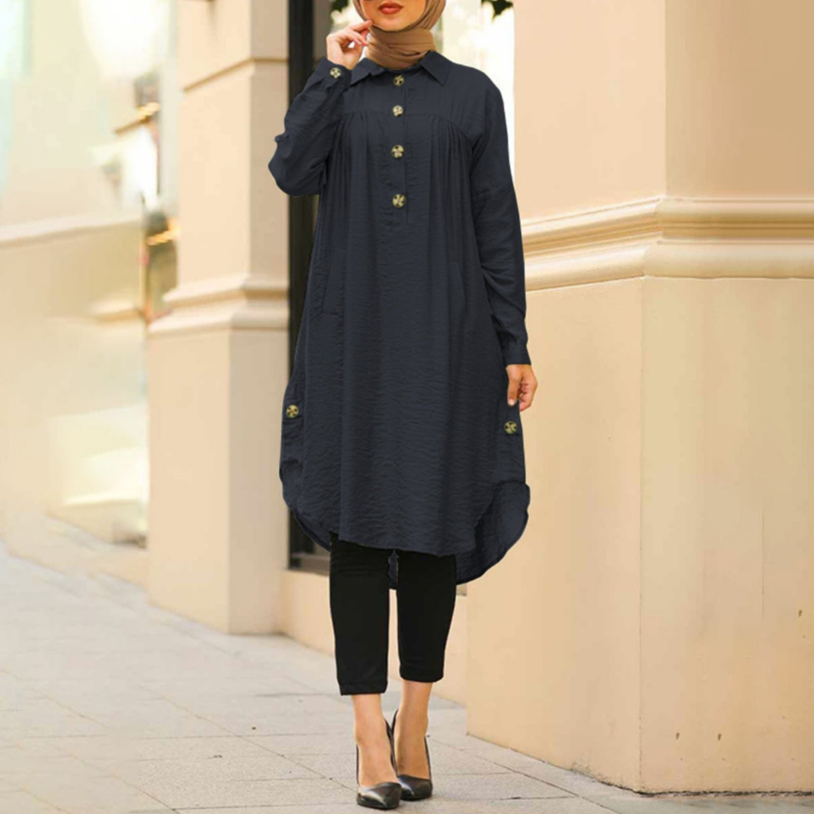 Modest Turkish Style Long Tunic Top - MT200 Modest Turkish Style Long Tunic Top - MT200