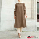 Modest Turkish Style Long Tunic Top - MT300 - Tuzzut.com Qatar Online Shopping