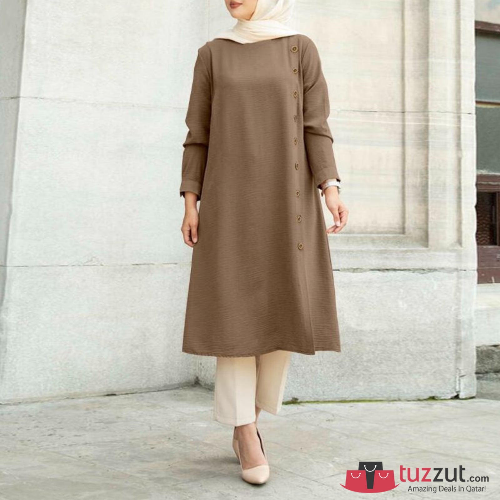 Modest Turkish Style Long Tunic Top - MT300 Modest Turkish Style Long Tunic Top - MT300