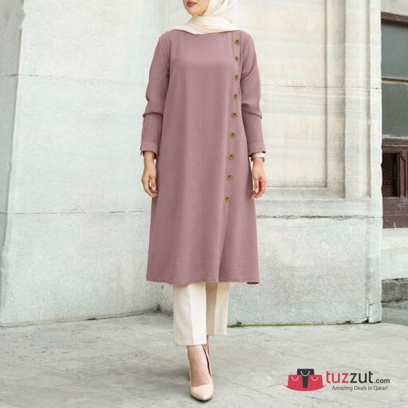 Modest Turkish Style Long Tunic Top - MT300 Modest Turkish Style Long Tunic Top - MT300
