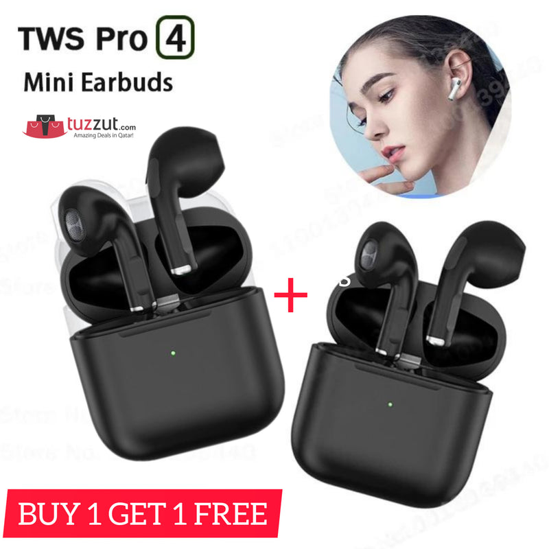 [Buy 1 Get 1 Free!] Pro 4 TWS Mini Bluetooth Earbuds - Tuzzut.com Qatar Online Shopping