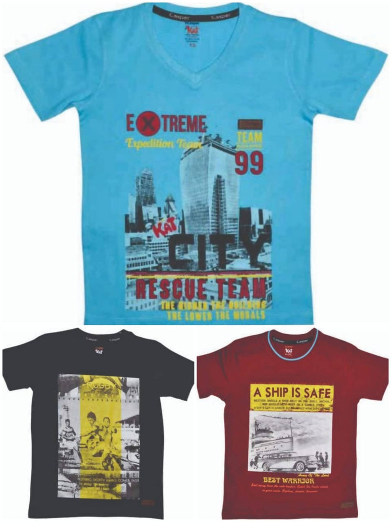 Boys Round neck T-shirt pack of 3 - Tuzzut.com Qatar Online Shopping