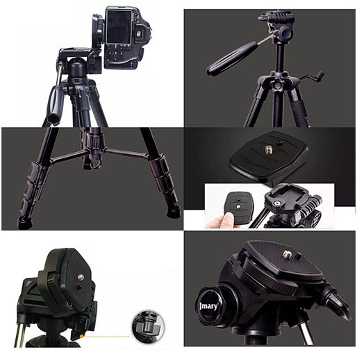 Jmary KP-2234 Professional Aluminium Tripod for All DSLR Cameras (Black) - Tuzzut.com Qatar Online Shopping