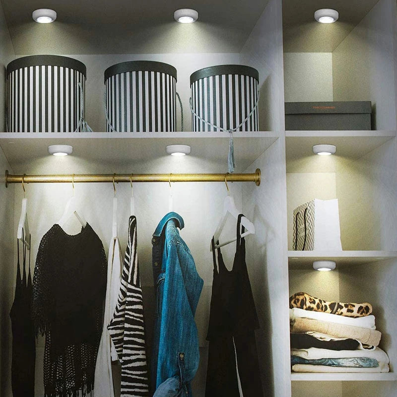 5 Pcs COB Hand Press Light Round LED Cabinet Light Wall Light Wardrobe Closet Light Emergency Kitchen Night Light Household S4175129 - Tuzzut.com Qatar Online Shopping