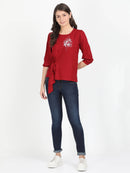 Women Maroon Casual Top - Tuzzut.com Qatar Online Shopping