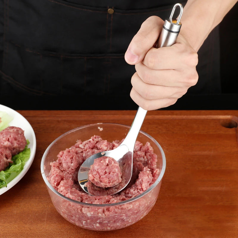 Meatball Maker Spoon Stainless Steel Non-Stick Creative Meatball Maker Squeezing Meat Cooking Tools Kitchen Gadgets Accessories S4599957 - Tuzzut.com Qatar Online Shopping