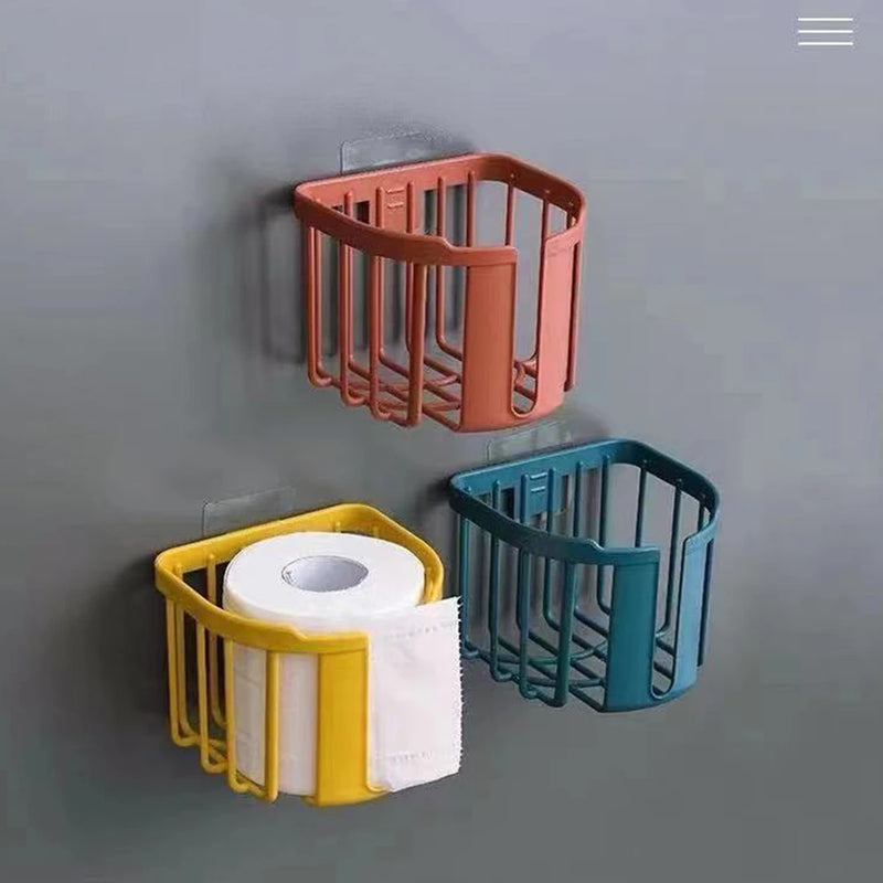 Multifunctional Roll Tissue Box Rack Toilet Roller Paper Holder Wall Mount WC Paper Shelf Storage Hanger Bathroom Accessories S3841960 - Tuzzut.com Qatar Online Shopping