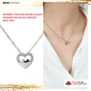 Women's Fashion Double Heart Pendant Necklace Jewelry  NDH-300S - Tuzzut.com Qatar Online Shopping