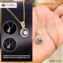 Women's Fashion Round Gemstone Pendant Necklace Jewelry NR-210G - Tuzzut.com Qatar Online Shopping