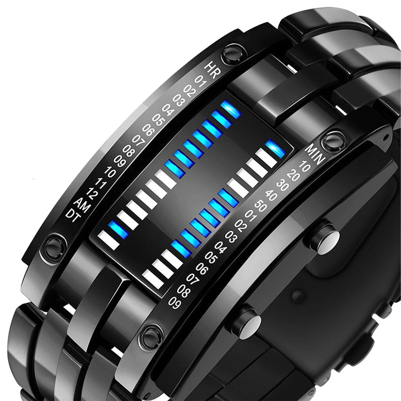 New Fashion Men Women Watch With LED Wristband Durable Bracelet Creative Stainless Steel Outdoor Sports Smart Watch S369528 - Tuzzut.com Qatar Online Shopping