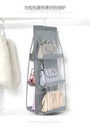 Non-woven Fabric Hanging Storage Bag 6 Pocket Transparent Pocket Double Side Hanging Closet Foldable For Organize X2069080 - Tuzzut.com Qatar Online Shopping