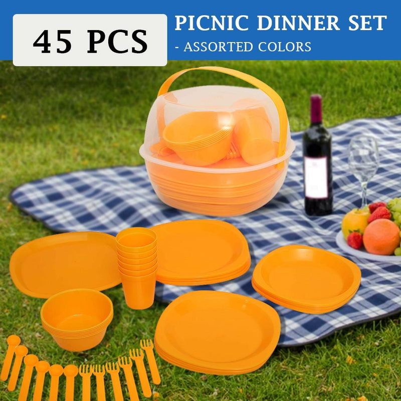 45Pcs Leisure Picnic Dinner Set - Assorted Colors - TUZZUT Qatar Online Store