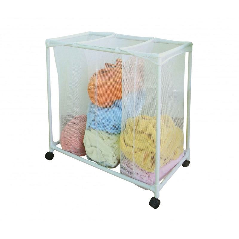 Laundry Sorter Triple Compartment with Wheels - Tuzzut.com Qatar Online Shopping