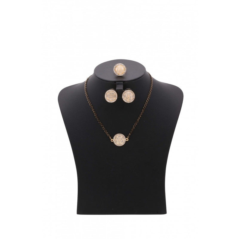 Kavani Ocean Pearl Necklace Set OK32932 Gold - TUZZUT Qatar Online Store