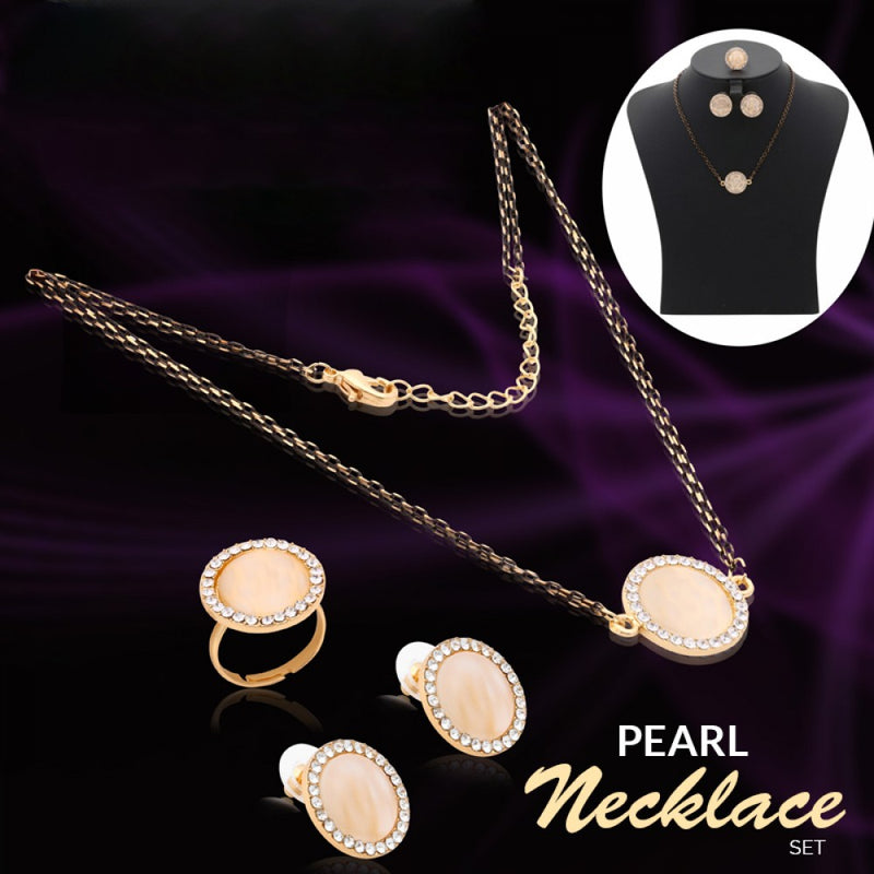 Kavani Ocean Pearl Necklace Set OK32932 Gold - Tuzzut.com Qatar Online Shopping