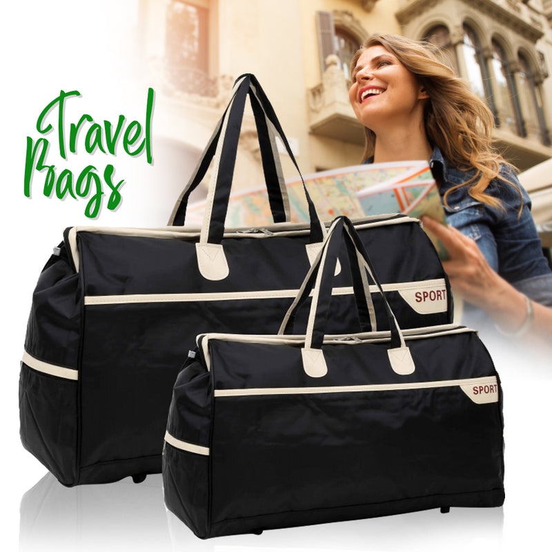 Set Of 2Pcs Travel Bags - Black - Tuzzut.com Qatar Online Shopping