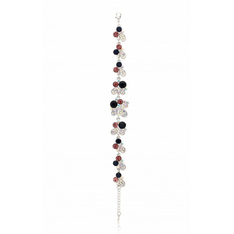 Kavani Ruby Multicolor Chimes Multicolor Crystal Rhodium Bracelet - GH-134 - Tuzzut.com Qatar Online Shopping