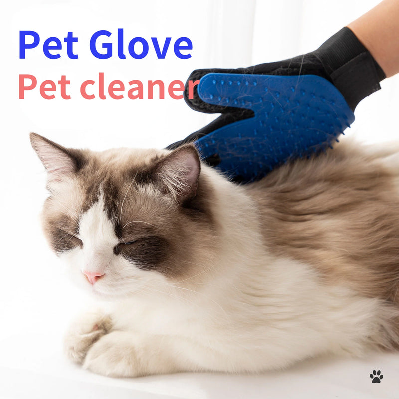 Pet Glove Cat Grooming Glove Cat Hair Deshedding Brush Remover Brush For Animal Gloves Dog Comb for Cats Bath Clean Massage Hair S4411745 - Tuzzut.com Qatar Online Shopping