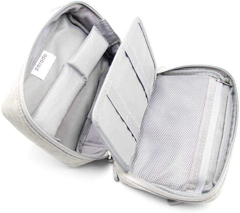 Porodo 8.2" Convenient Storage Bag IPX3 Water-Resistant Fabric (Without USB Port) - Gray - Tuzzut.com Qatar Online Shopping