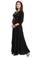 Women Black Zardosi Maxi Dress - Tuzzut.com Qatar Online Shopping