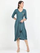 Women Blue Indo- Western Dress - Tuzzut.com Qatar Online Shopping