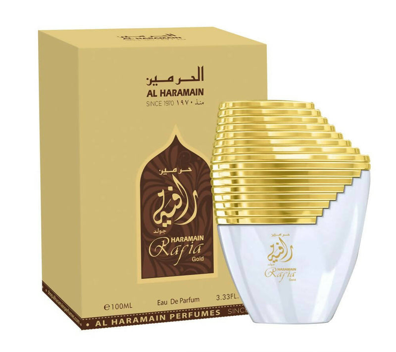 HARAMAIN RAFIA GOLD 100ML SPRAY - Tuzzut.com Qatar Online Shopping