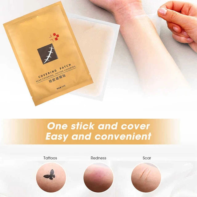 Scar Covering Sticker Waterproof Tattoo Concealing Flaw Tape for Arm Leg Face Finger Body Skin Tattoo Cover Up Sticker Patch - Tuzzut.com Qatar Online Shopping