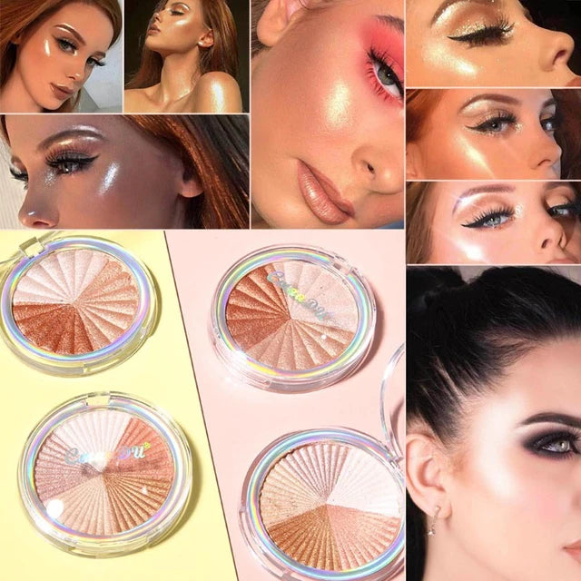 1PCS Highlighter Makeup Shimmer Powder Highlighter Palette Base Illuminator Highlight Face Contour Bronzer Face Makeup - Tuzzut.com Qatar Online Shopping