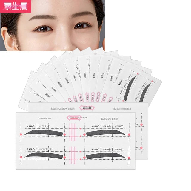 12 Eyebrow Shape Card Conjoined Eyebrow Stickers Simple Seconds To Complete - Tuzzut.com Qatar Online Shopping