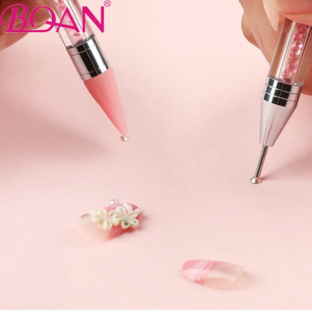 1Pc Dual Head Acrylic Nail Dotting Wax Pen Rhinestones Gem Picker Crystal Picker Nail Art Studs Dotter DIY Drill Tools - Tuzzut.com Qatar Online Shopping
