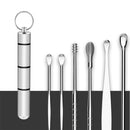 6Pcs/Set Stainless Steel Spiral Ear Pick Spoon Ear Wax Removal Cleaner Multifunction Portable Ear Pick Ear Care Beauty Tools - Tuzzut.com Qatar Online Shopping