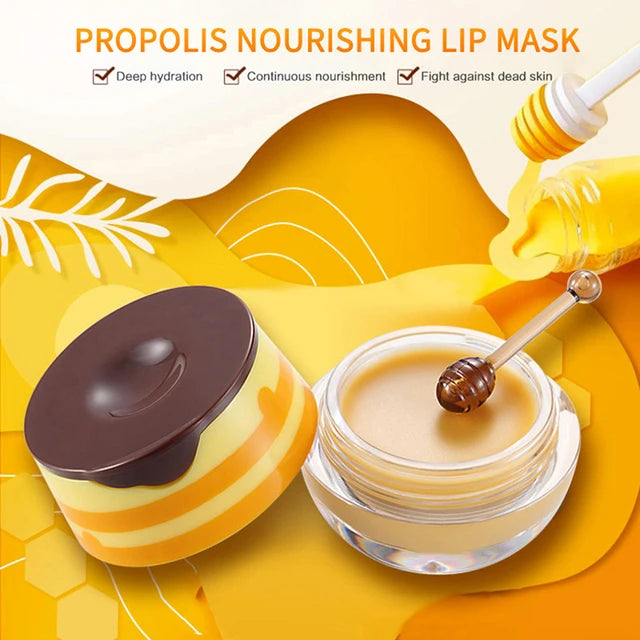 HCHANA Honey Pot Lip Oil Moisturizing Nourishing Lip Balm Night Sleep Hydrated Maintenance Lip Mask Double-Effect Lip Care Cosmetics - Tuzzut.com Qatar Online Shopping