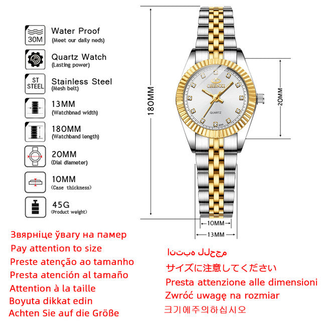 CHENXI Women Classic Quartz Watch Female Elegant Clock Watches Ladies Waterproof Wristwatch CX-004L - Tuzzut.com Qatar Online Shopping