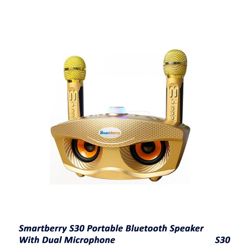 Smartberry S30 Portable Family Karaoke System Two Wireless Microphones With 20w Stereo Bluetooth Speaker Condenser Karaoke Microphone - Tuzzut.com Qatar Online Shopping