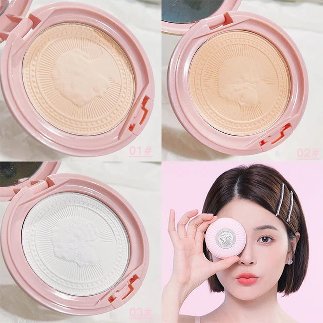 HOJO Embossed Feather Soft Honey Powder Cake Light Delicate Concealer Oil Control Makeup Invisible Pores Lasting Face Makeup HOJO Embossed Feather Soft Honey Powder Cake Light Delicate Concealer Oil Control Makeup Invisible Pores Lasting Face Makeup