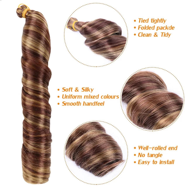 Curly hair piece light brown, 50mm - Tuzzut.com Qatar Online Shopping