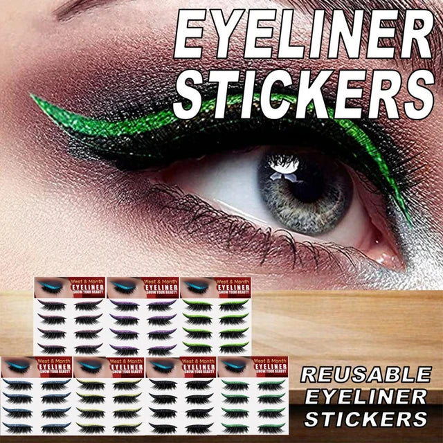 Stylish False Eyelashes 4Pairs Glue-free PVC Makeup Extensions Eyelash Eyeliner Sticker - Tuzzut.com Qatar Online Shopping