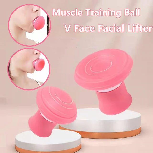 V Face Slimming Tool Lift Skin Firming Shape Lifting Jaw Trainer Massager Instrument Double Chin Reducer Jawline Exerciser - Tuzzut.com Qatar Online Shopping