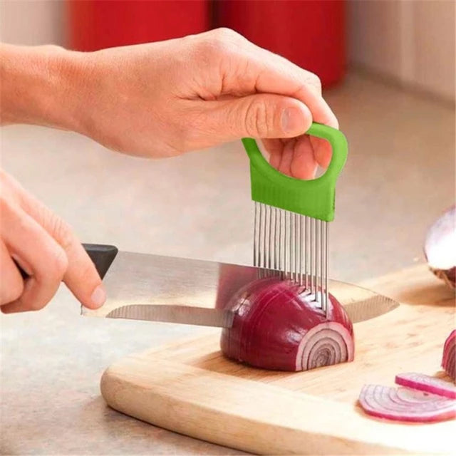 Stainless Steel Onion Fork Vegetable Tools Fruit Slicer Tomato Cutter Safe Helper Holder Kitchen Accessories - TUZZUT Qatar Online Store