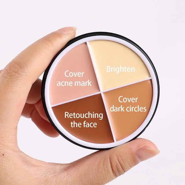 4 Colors Makeup Concealer Palette Waterproof Moisturizing Face Contour Bronzer Make Up Face Foundation Cream Concealer