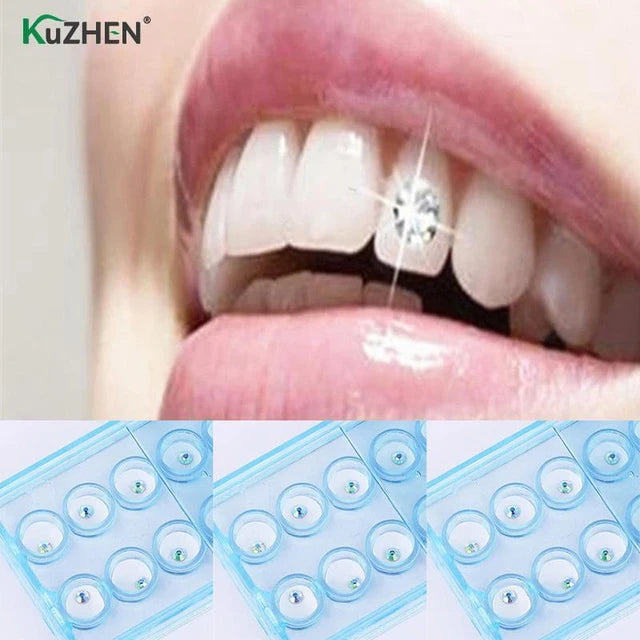 10pcs Diamond Bur Dental Material Teeth Whitening Studs Denture Acrylic Teeth Crystal Ornament Oral Hygiene Tooth Decoration - Tuzzut.com Qatar Online Shopping
