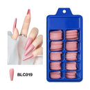 Blue Box 100Pcs Candy Solid Color Ballet Nail Trapezoidal False Nail Artificial Finger Set Bulk Long Full Cover Nail Tips - Tuzzut.com Qatar Online Shopping